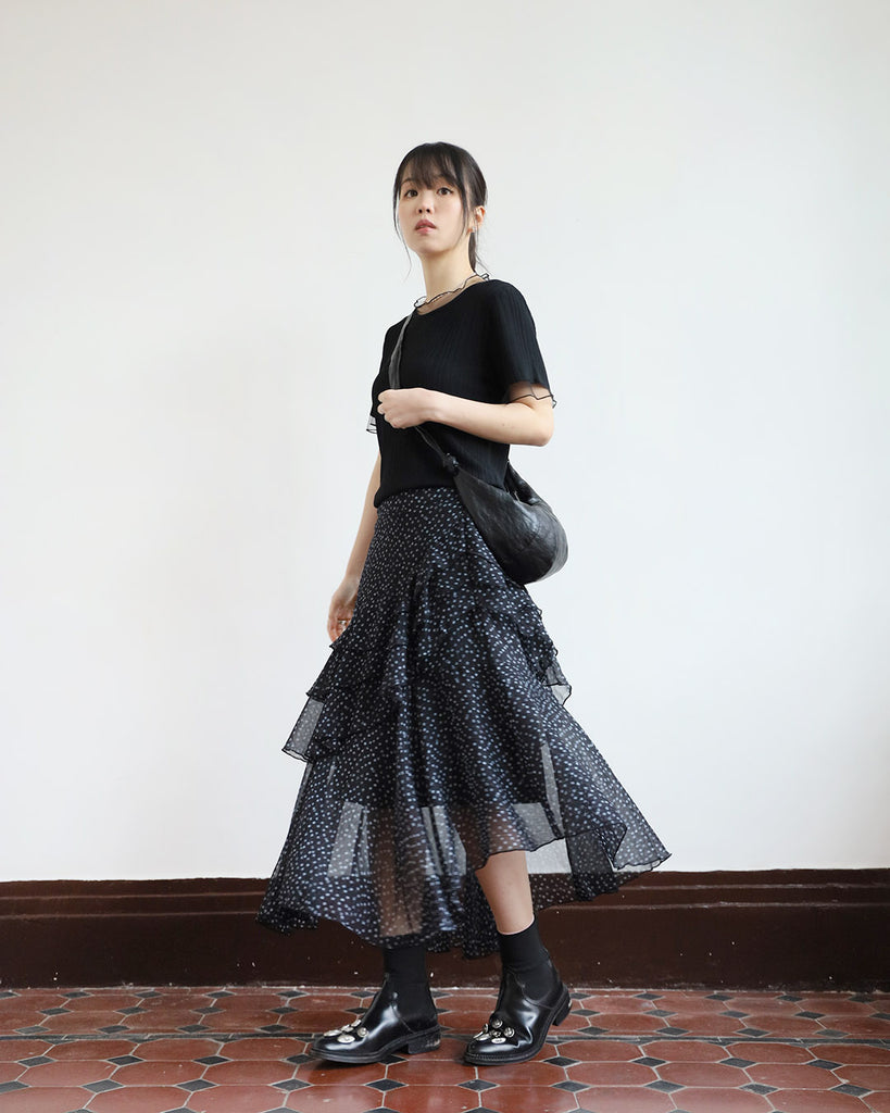 Floral Ruffle Layer Skirt