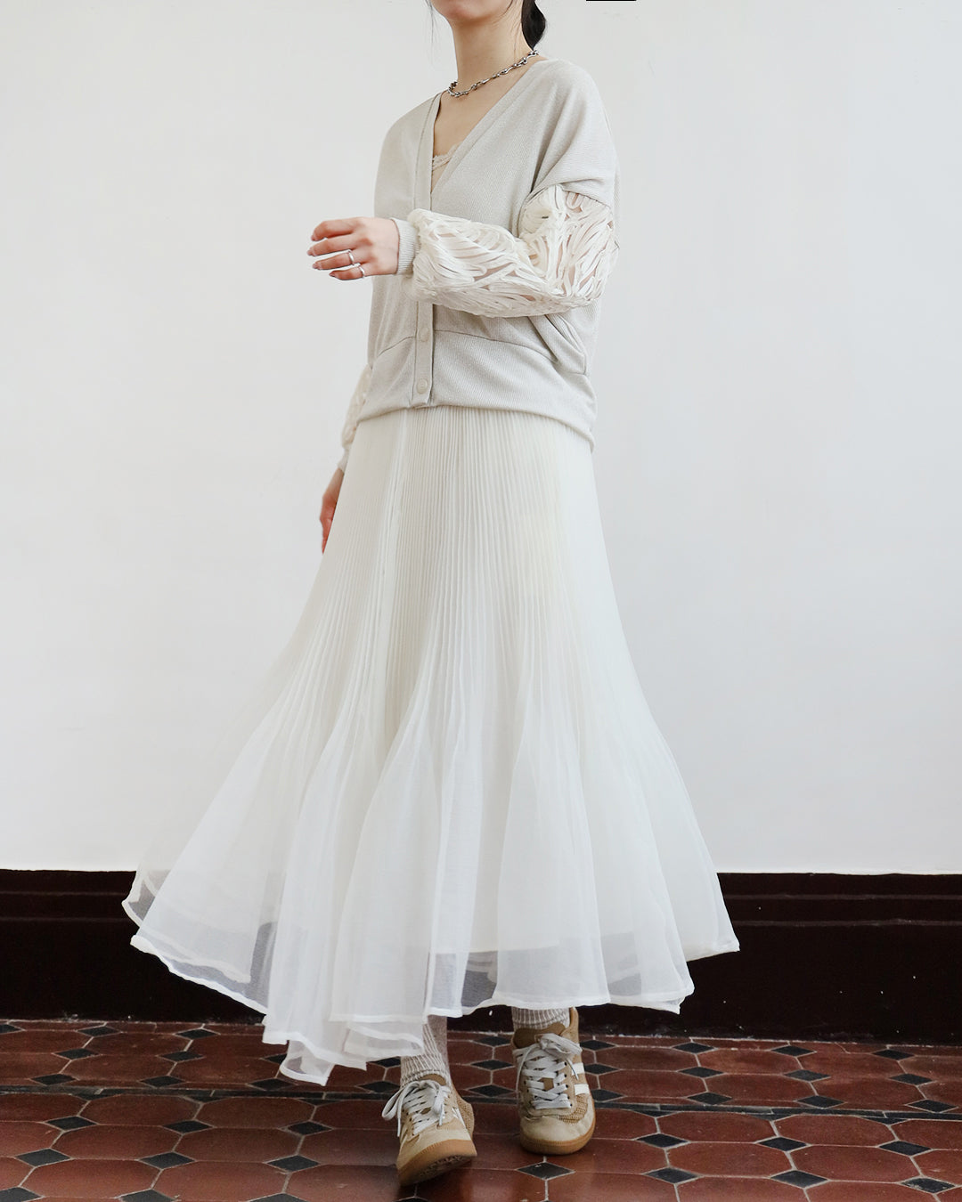 Japan Brand - Mesh Pleated Skirt (2 colors)
