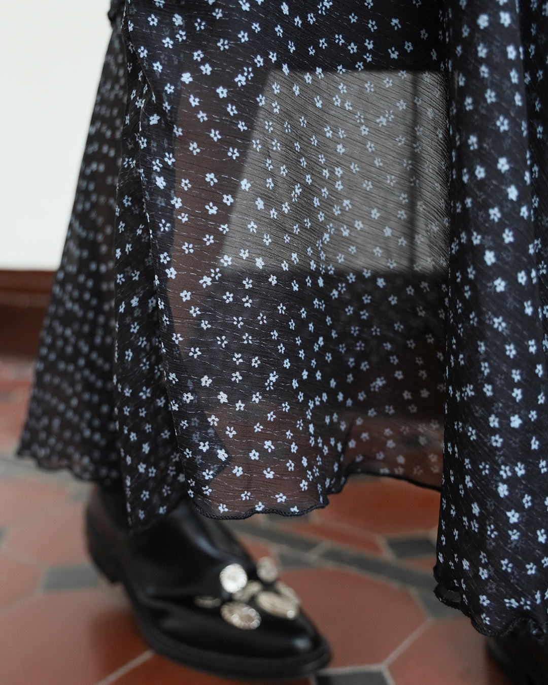 Floral Ruffle Layer Skirt