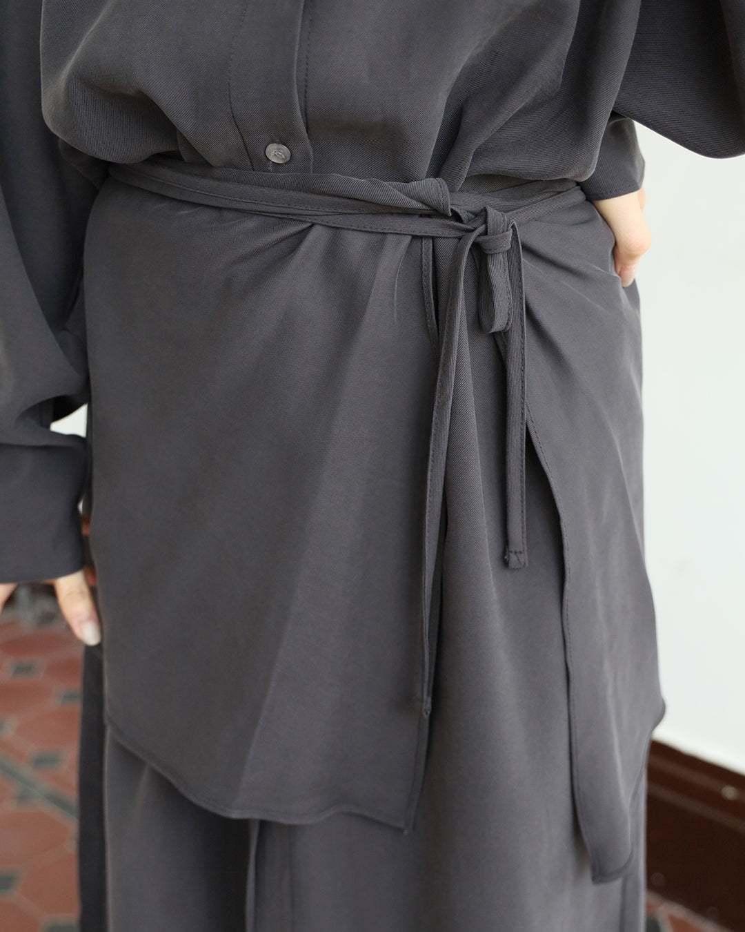 Wrap Layer Shirt Dress (2 color)