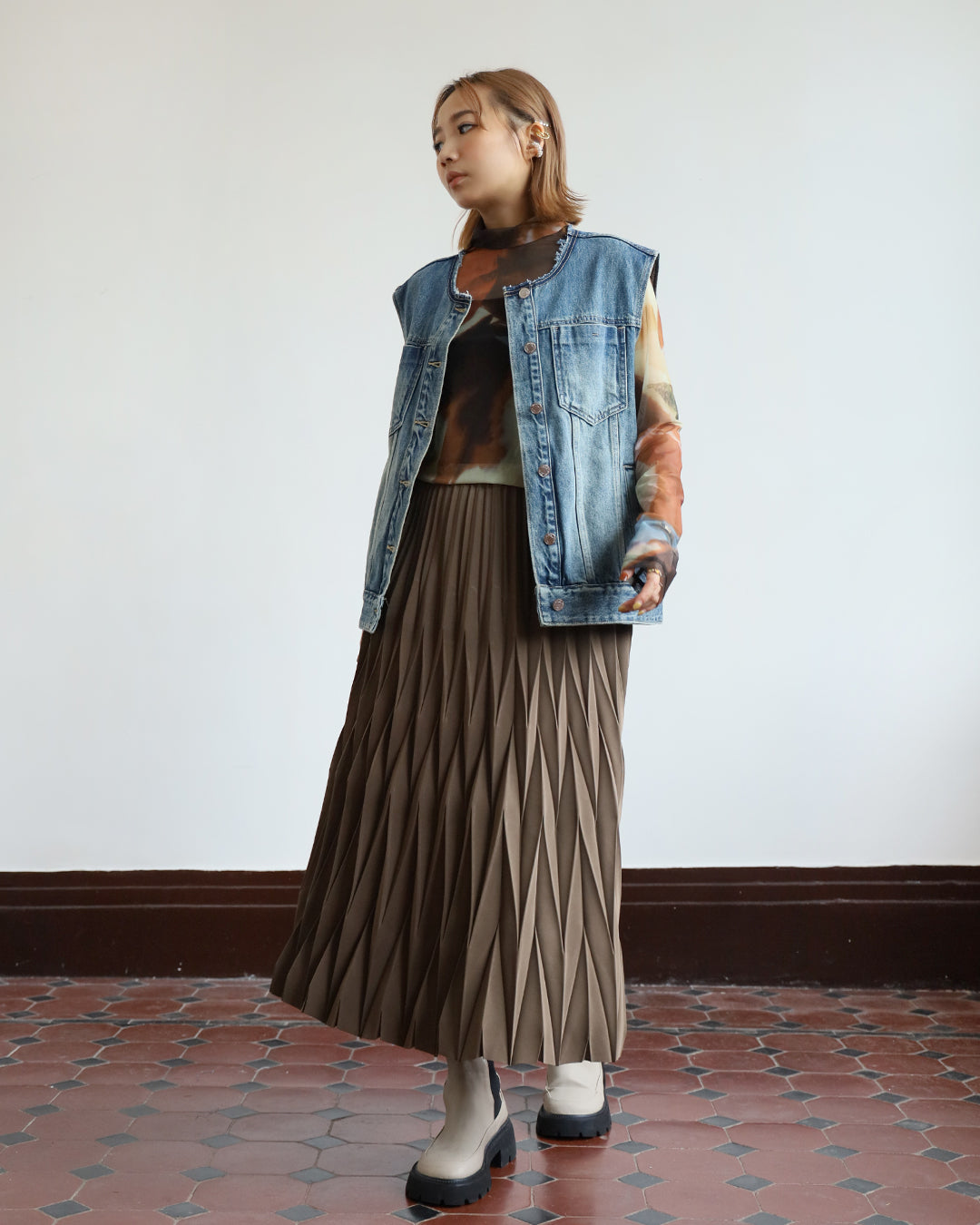 Pleated Midi Skirt (5 colors)