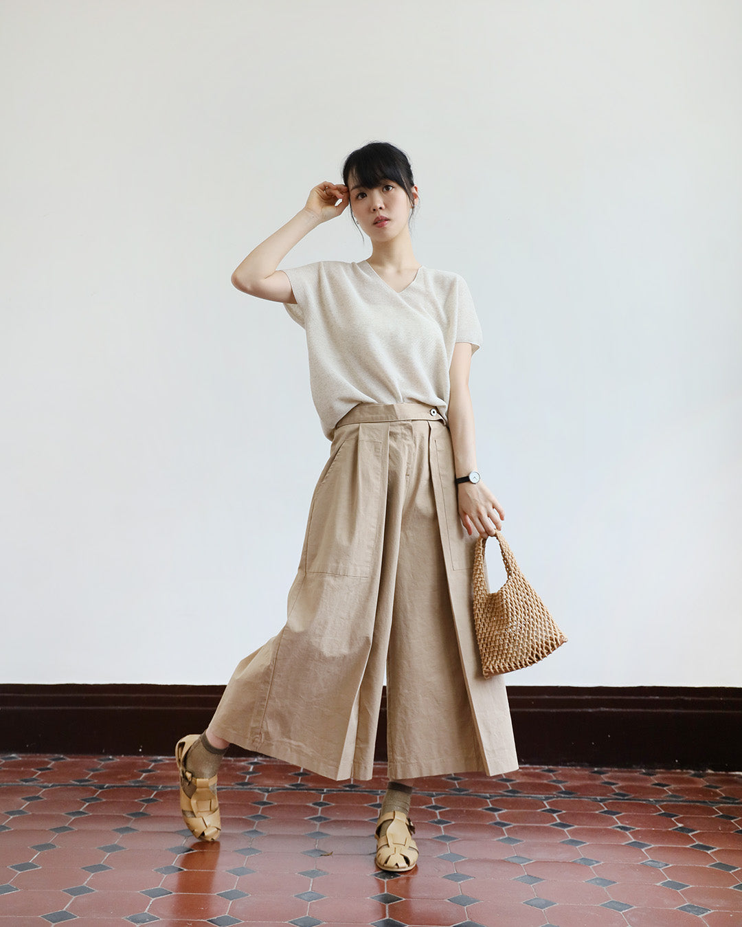 Layered Culottes w/ Belt (2-Color/ Size S- L)