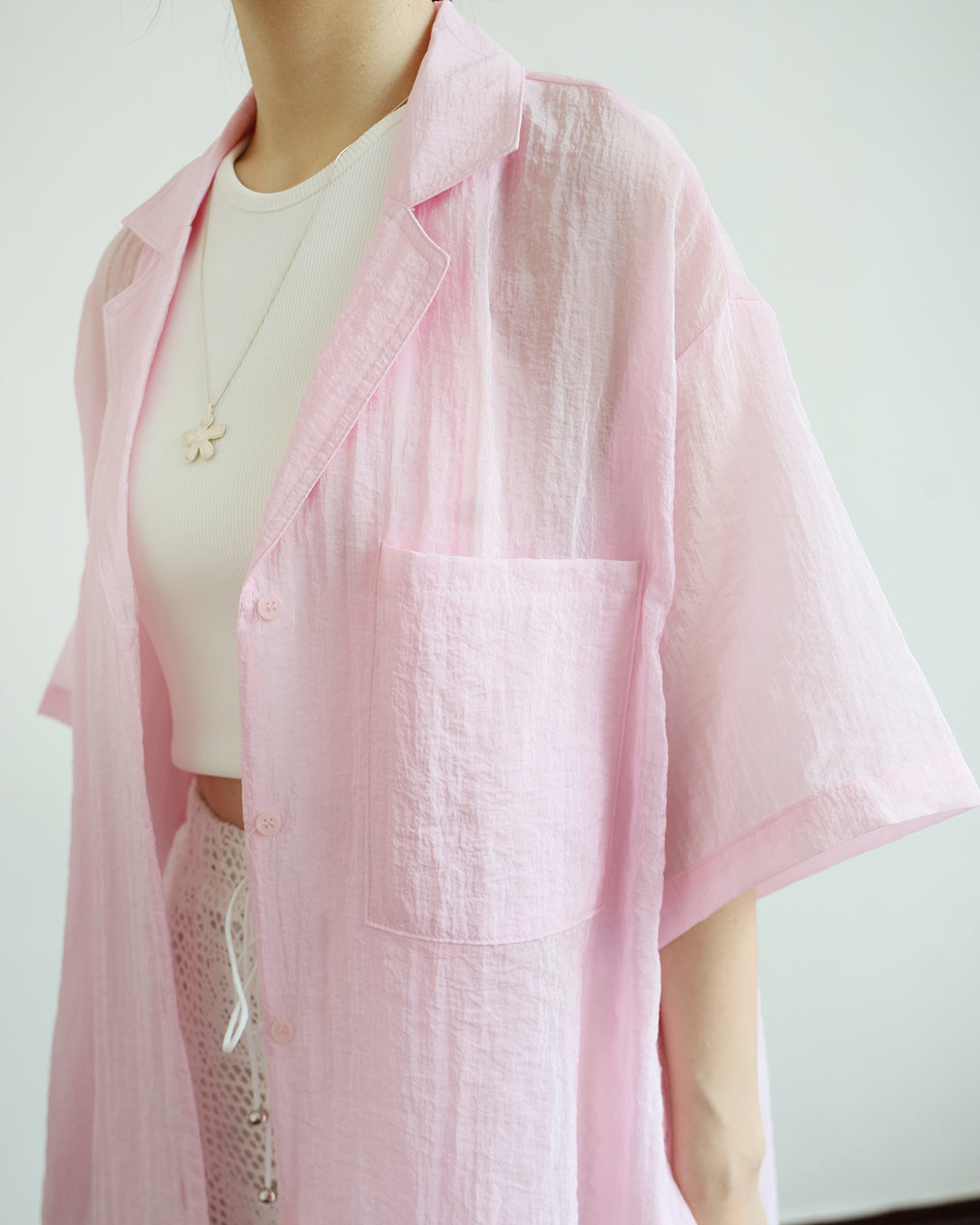 Sheer Revere Collar Shirt
