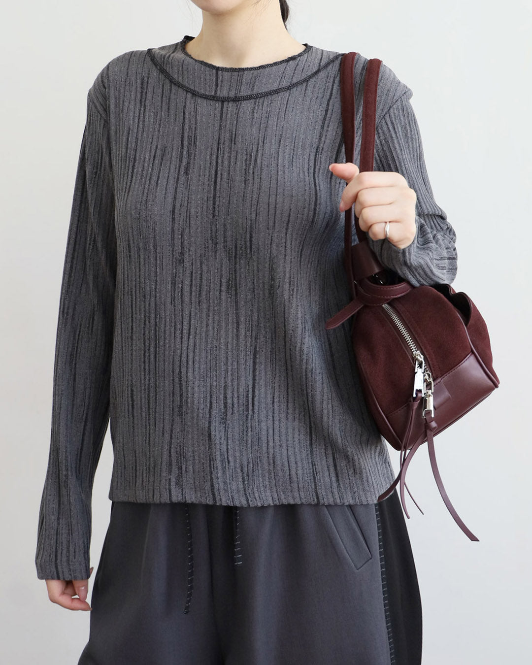 Stroke Pattern Ribbed Top (3 Colors)