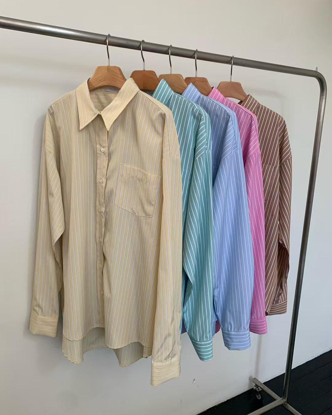 Oversized Pinstripe Shirt (5 color)