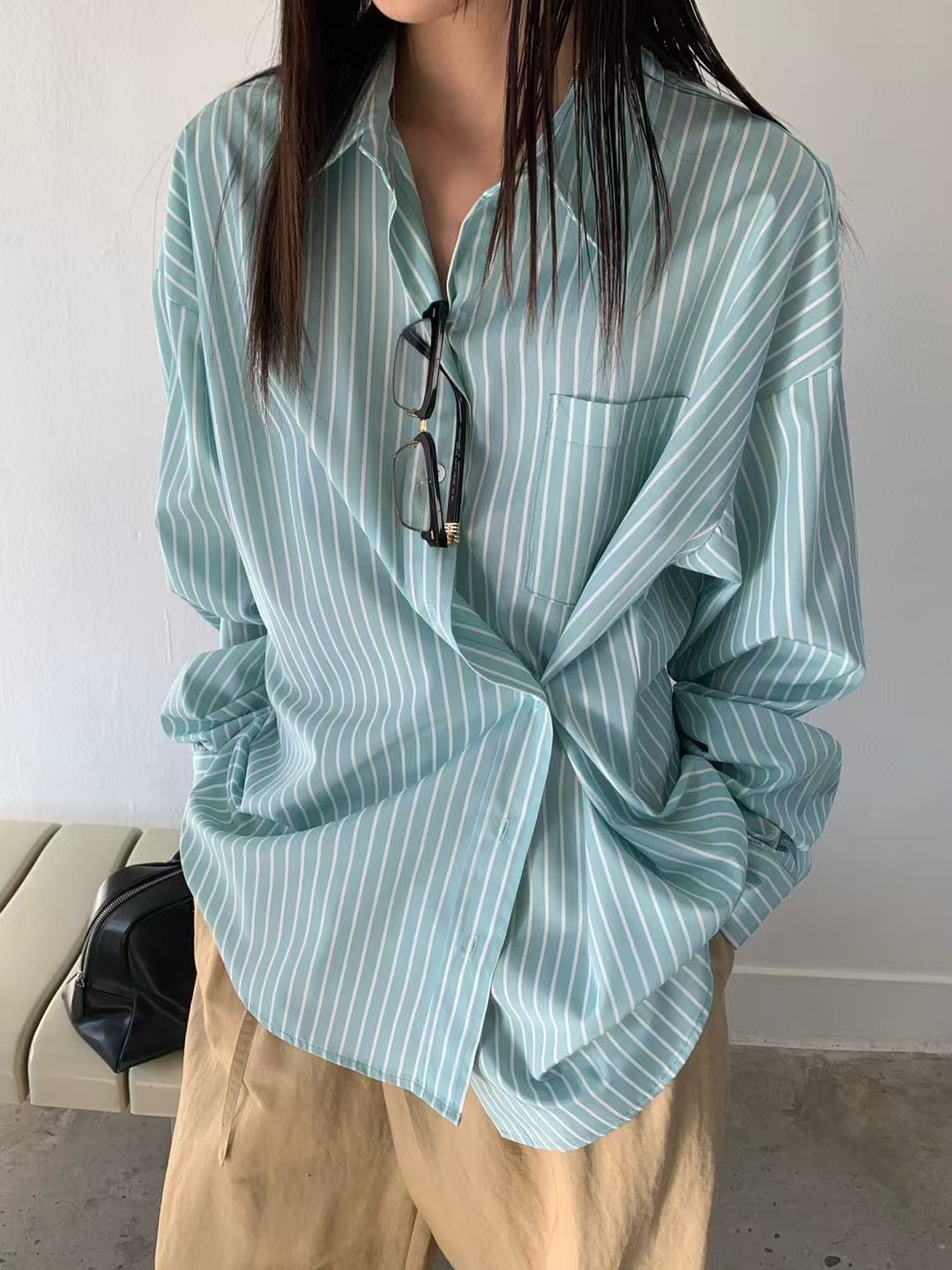Oversized Pinstripe Shirt (5 color)