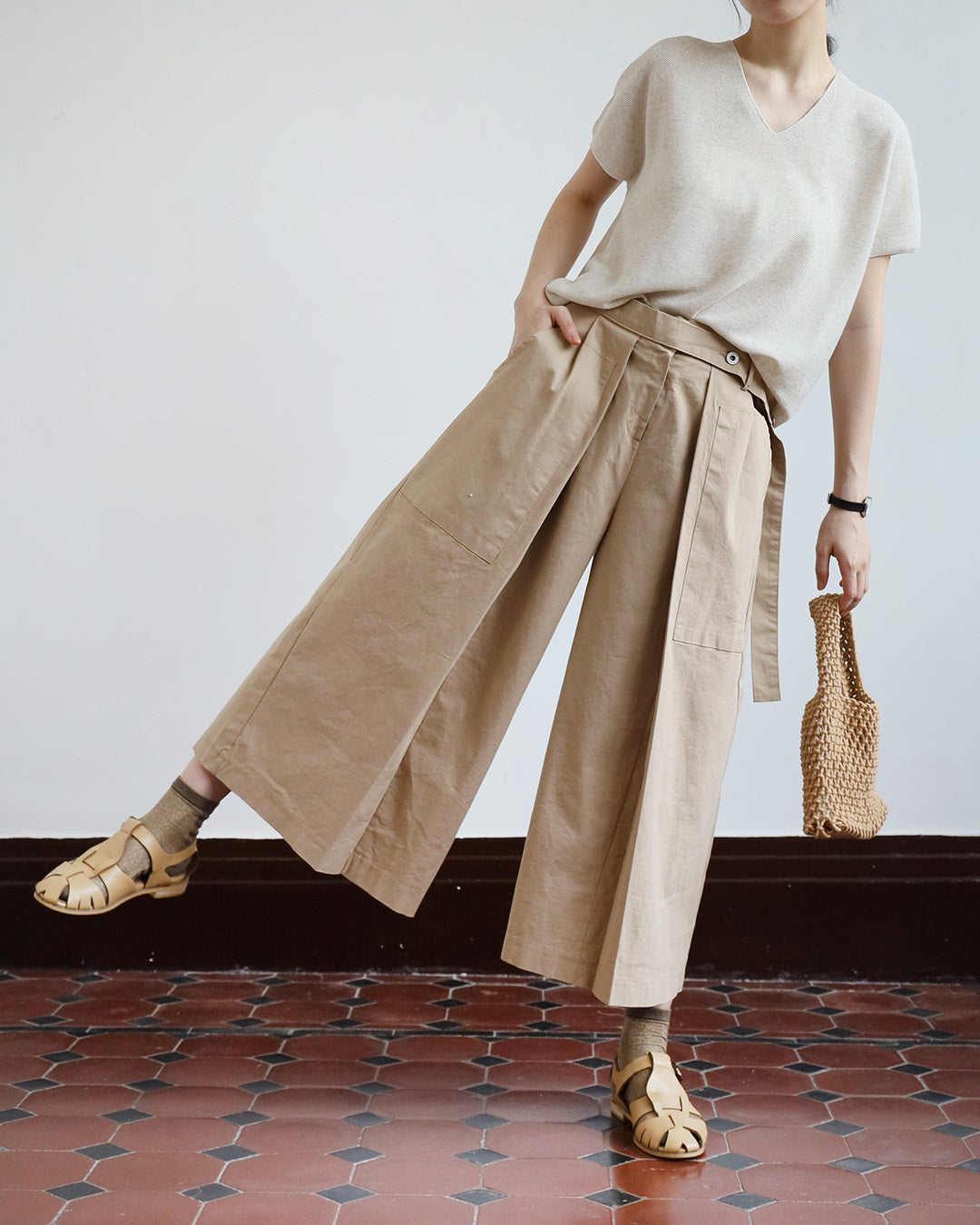 Layered Culottes w/ Belt (2-Color/ Size S- L)