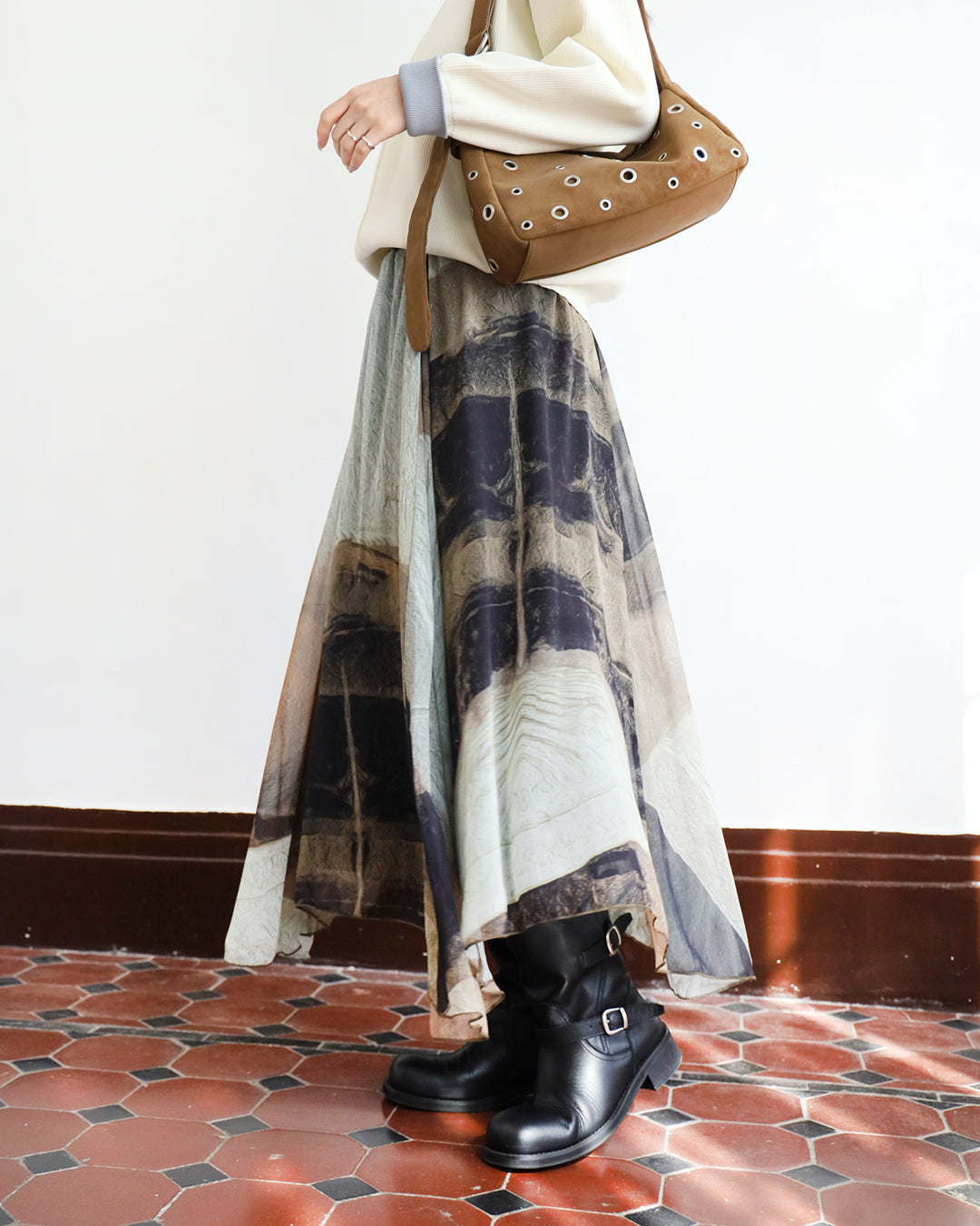 Pattern Skater Skirt ( 2 color)