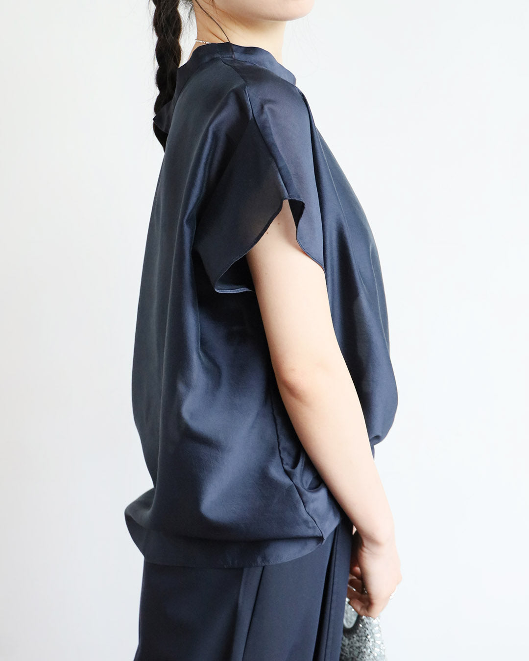 One Shoulder Tie Collar Top (2 colors)