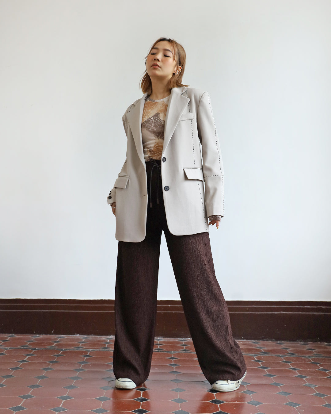 Relax Pleated Pants   (4 color)