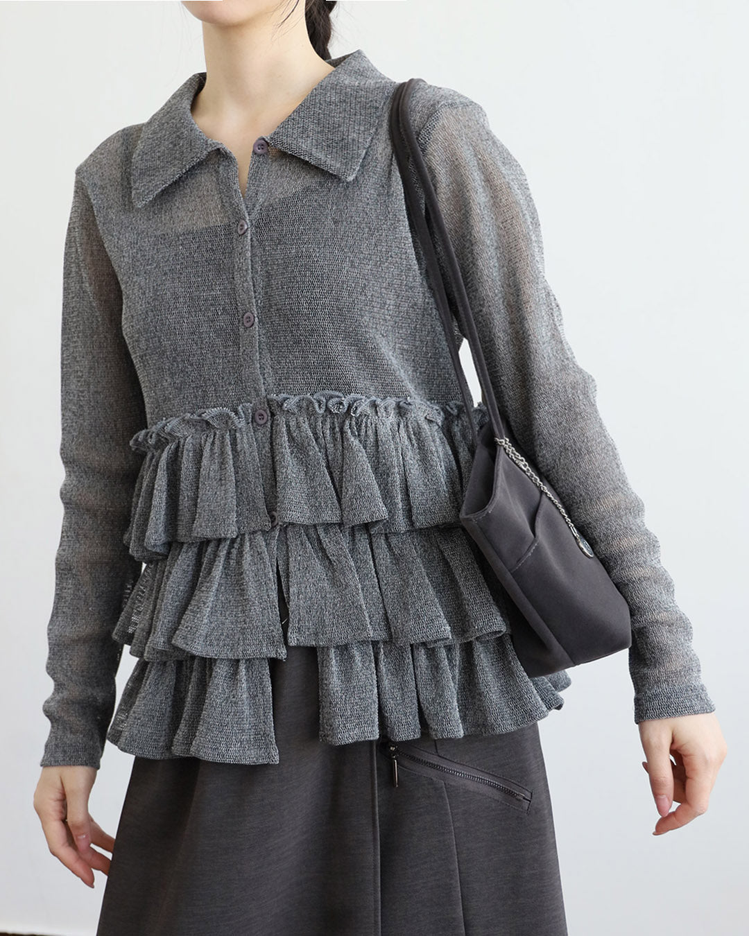 Ruffle Layered Mesh Top (2 Colors)