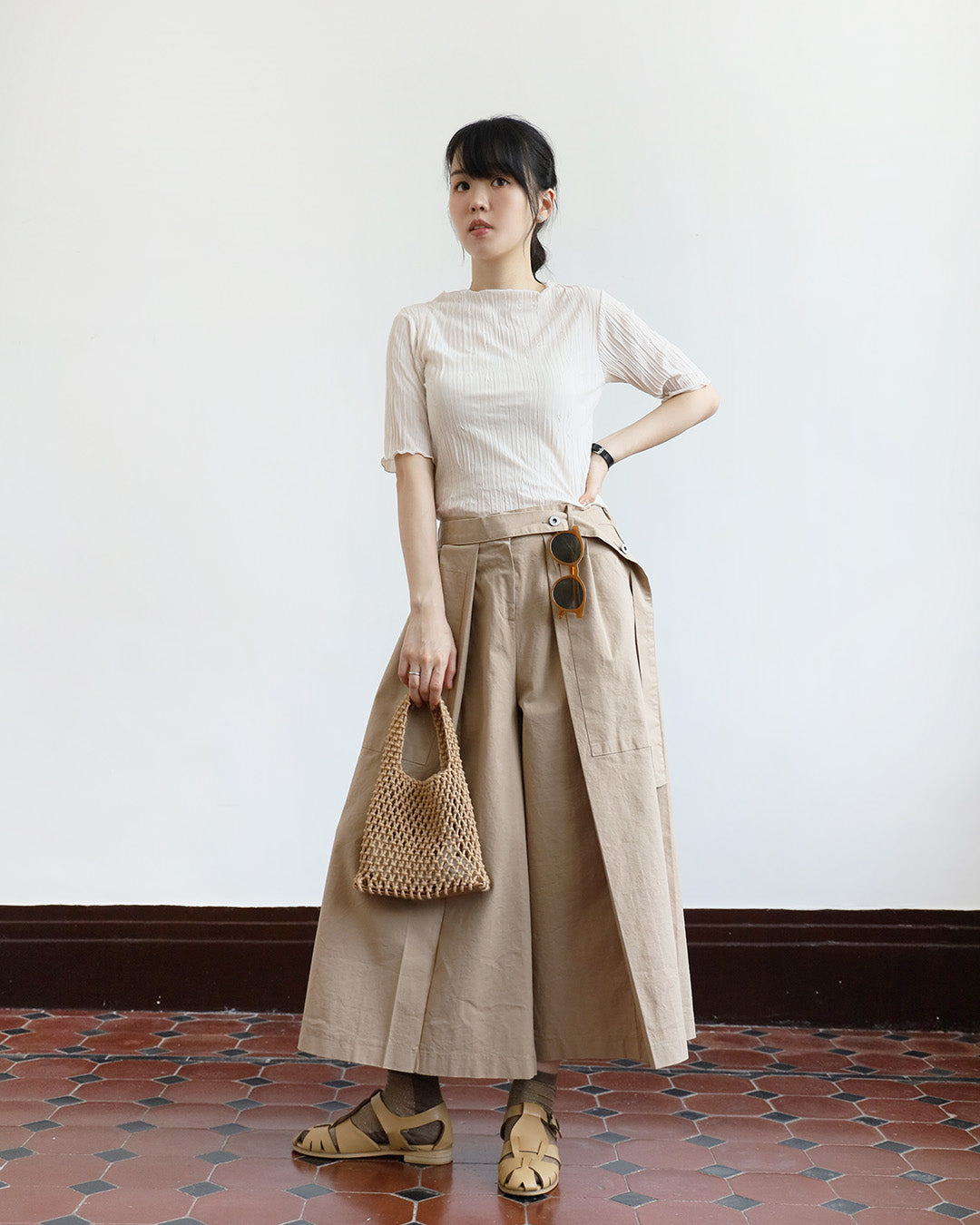 Layered Culottes w/ Belt (2-Color/ Size S- L)