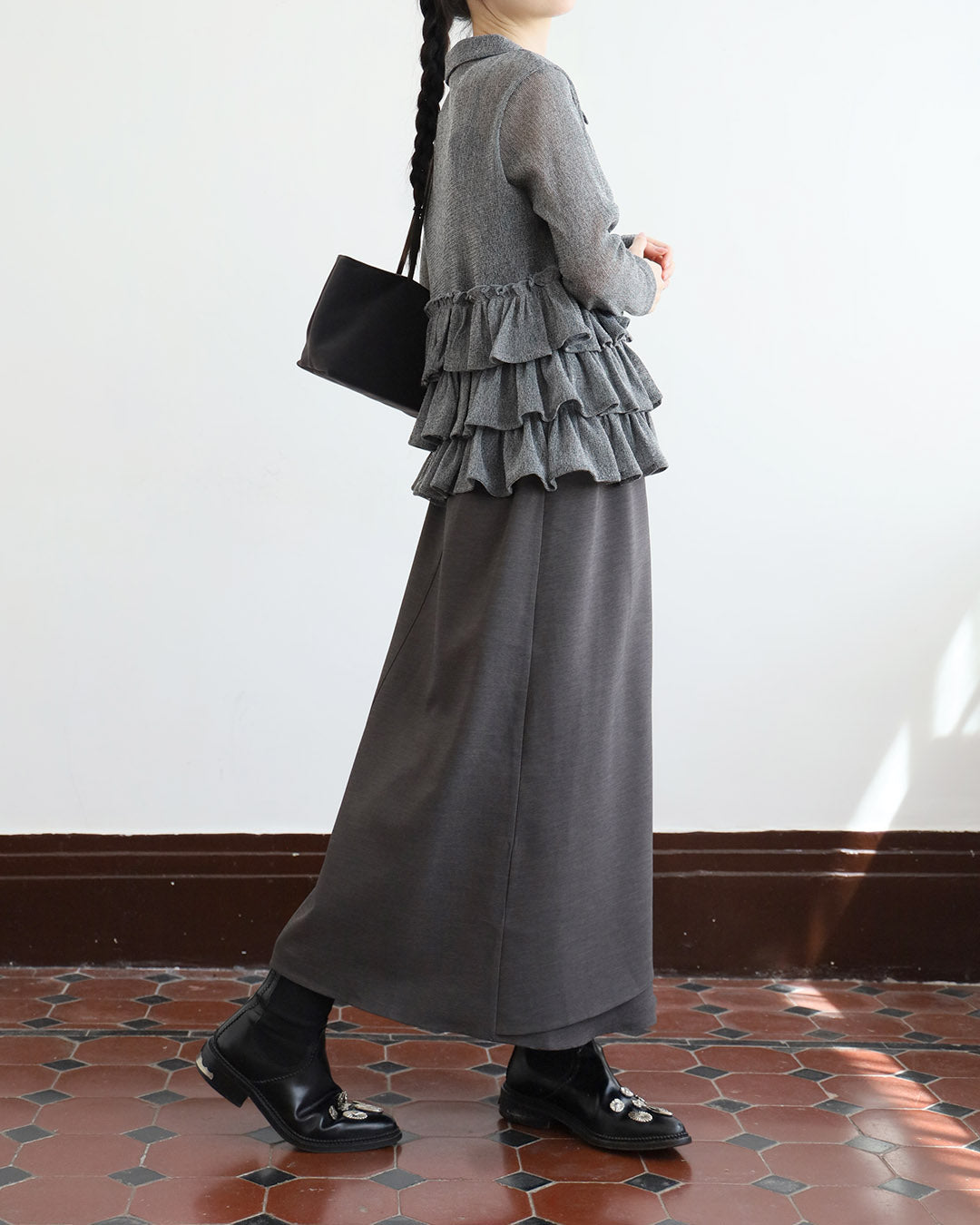 Ruffle Layered Mesh Top (2 Colors)