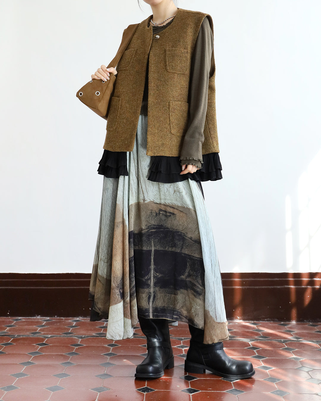 Ruffle Hem Wool Vest (3 color)