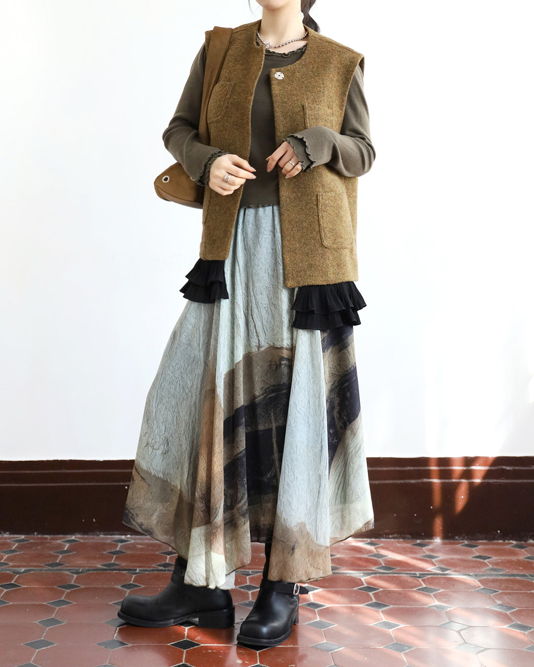 Pattern Skater Skirt ( 2 color)