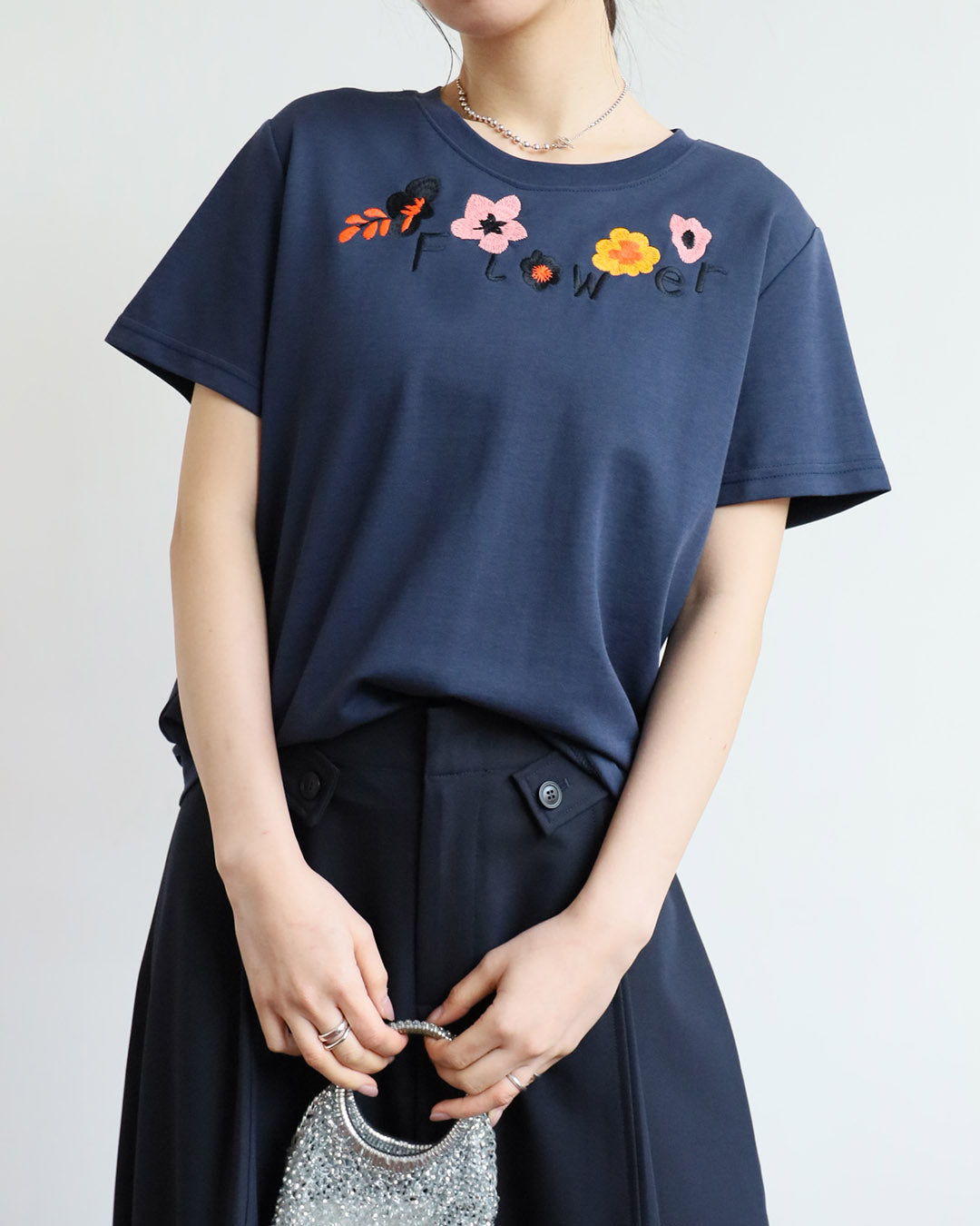 “Flower” Embroidery Tee