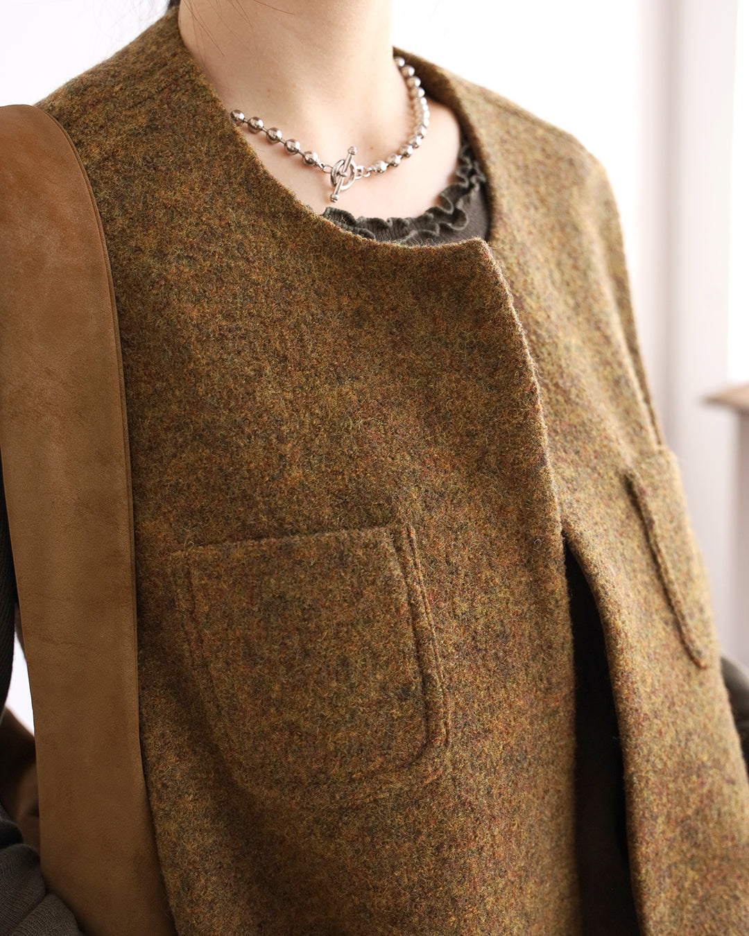 Ruffle Hem Wool Vest (3 color)