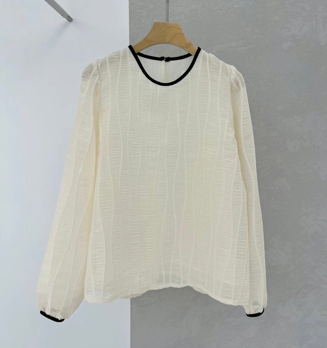Bubble Sleeve Top in Texture Fabric (2 color)