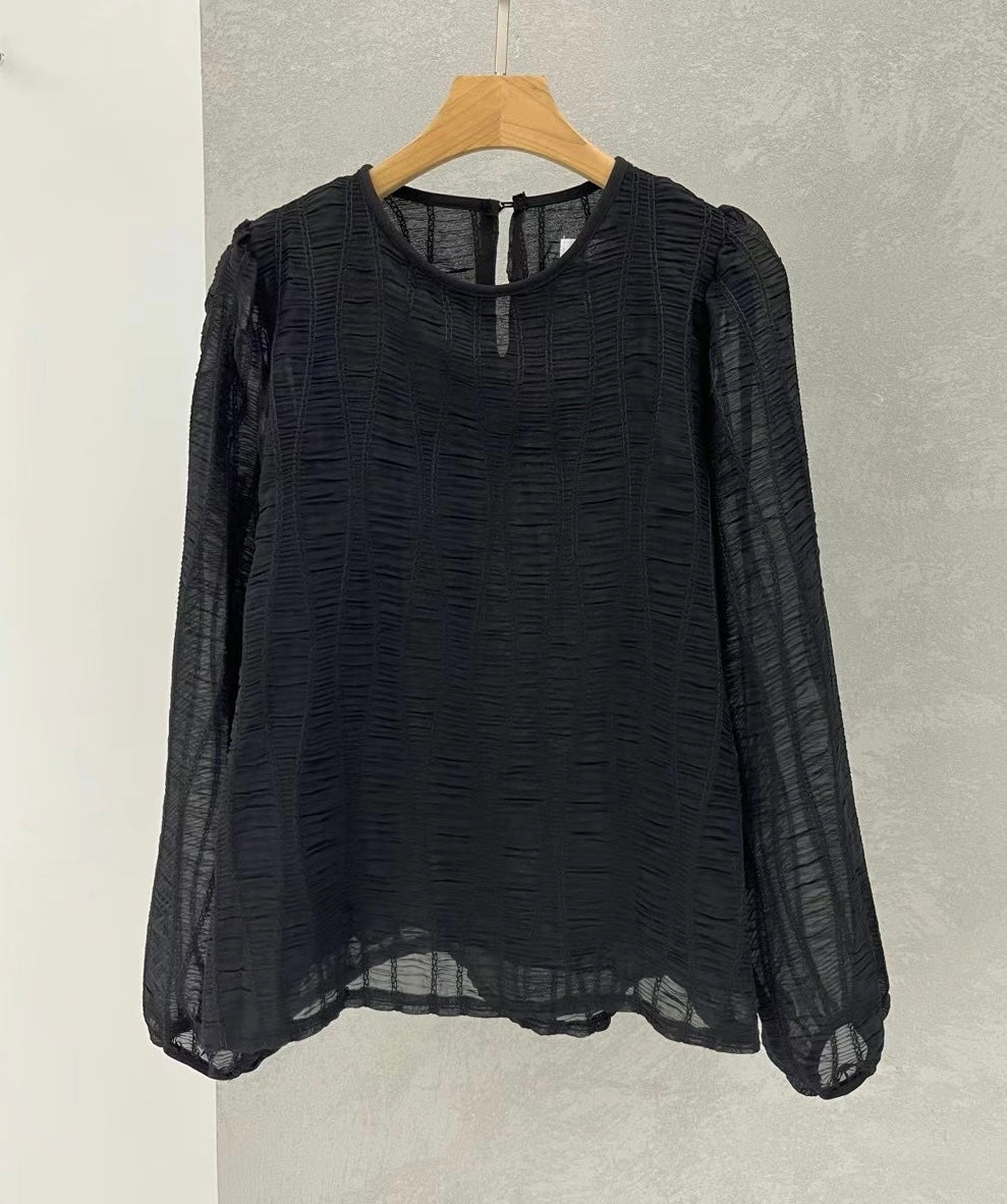 Bubble Sleeve Top in Texture Fabric (2 color)