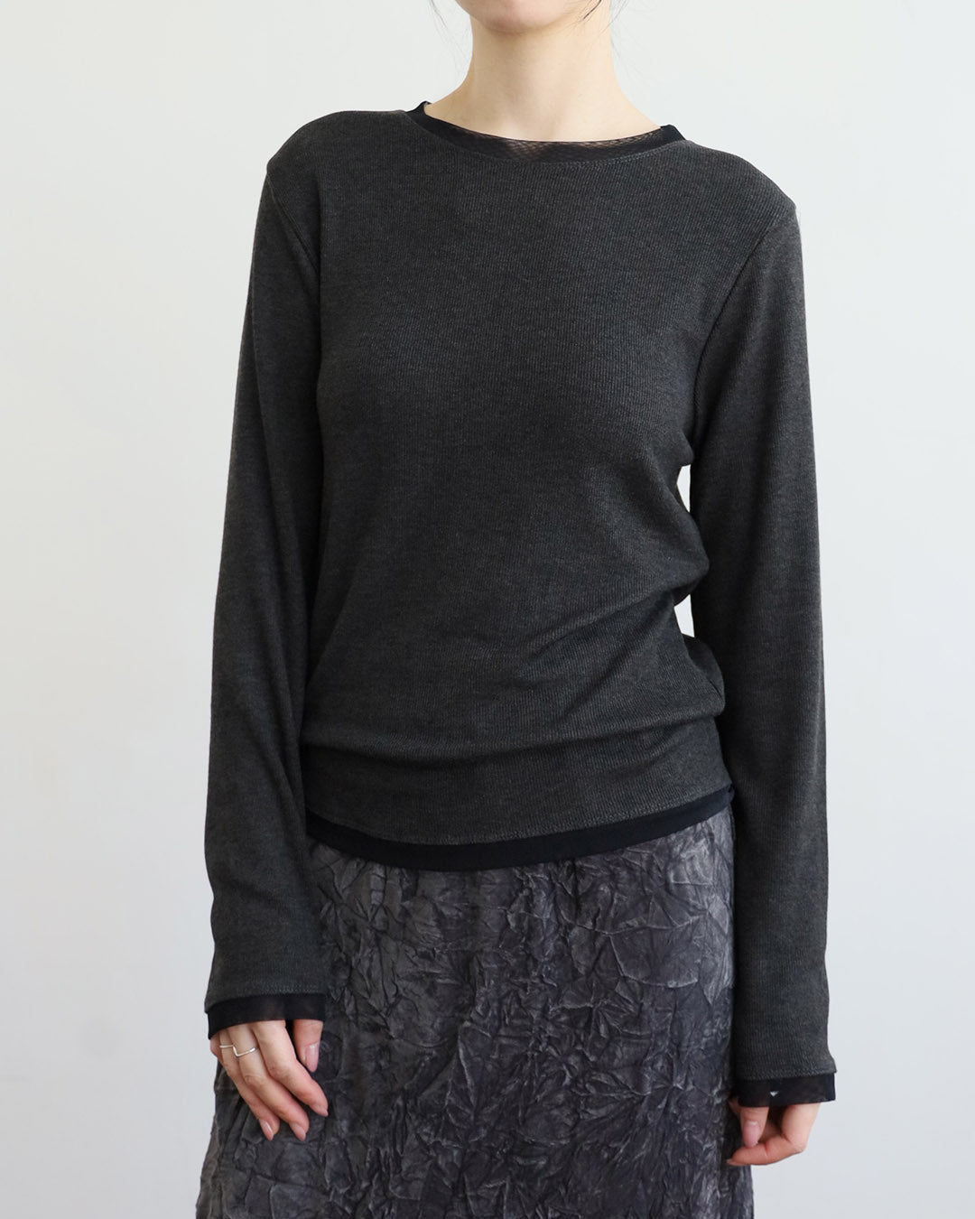 Mesh Trimmed Top (5 Colors)