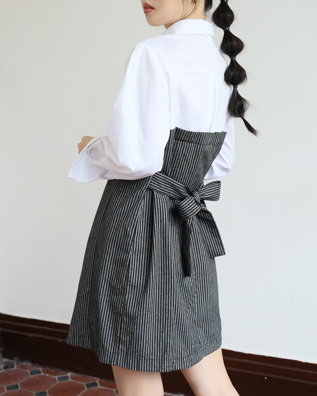 2 in 1 Striped Shirt Dress (2 color)