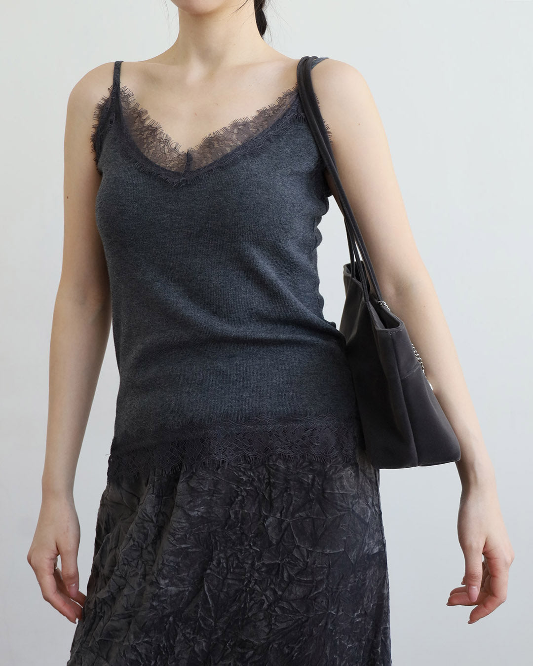 Lace Trim Knit Cami Vest (4 Colors)