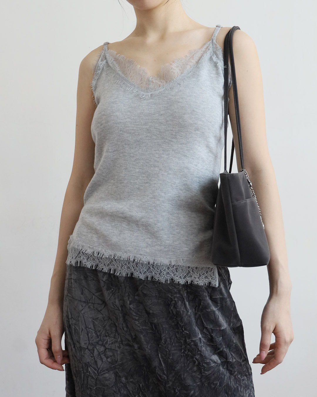 Lace Trim Knit Cami Vest (4 Colors)
