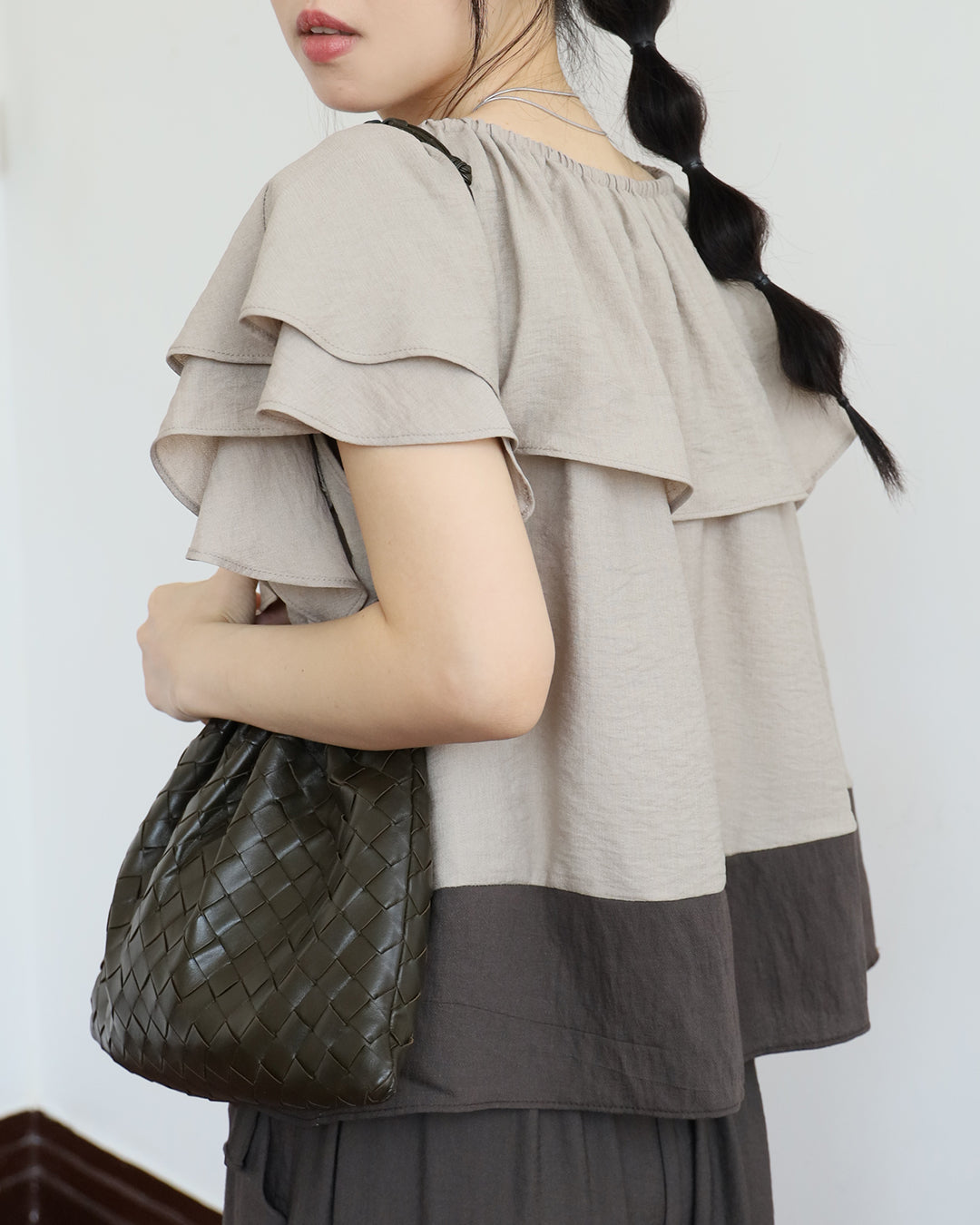 Ruffle Shoulder Top (2 colors)