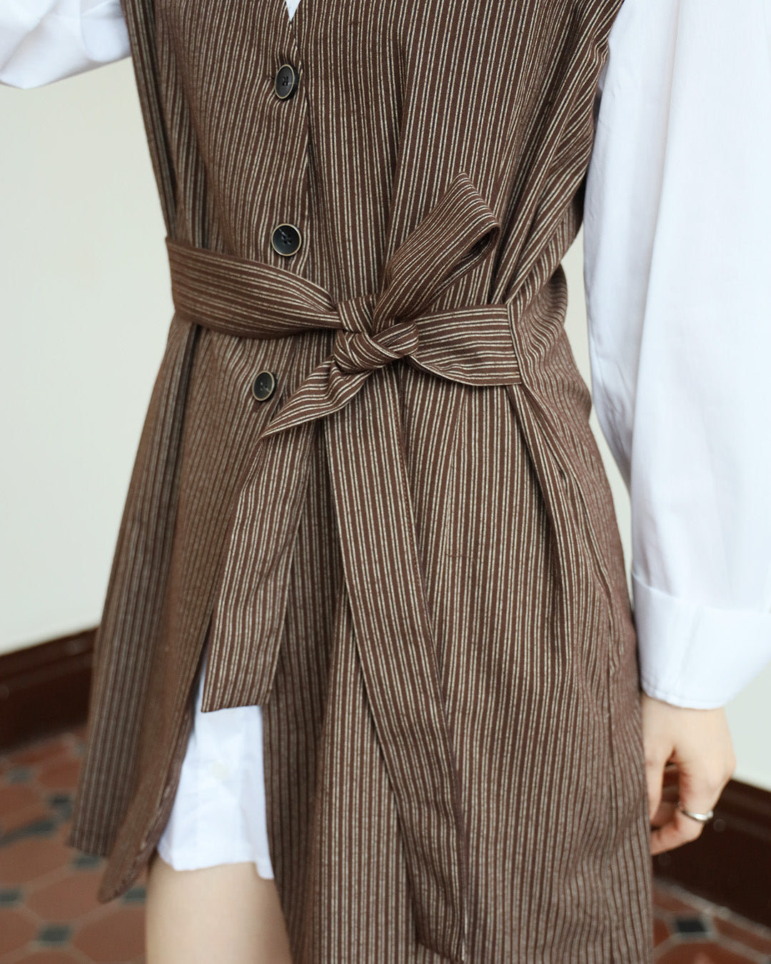 2 in 1 Striped Shirt Dress (2 color)