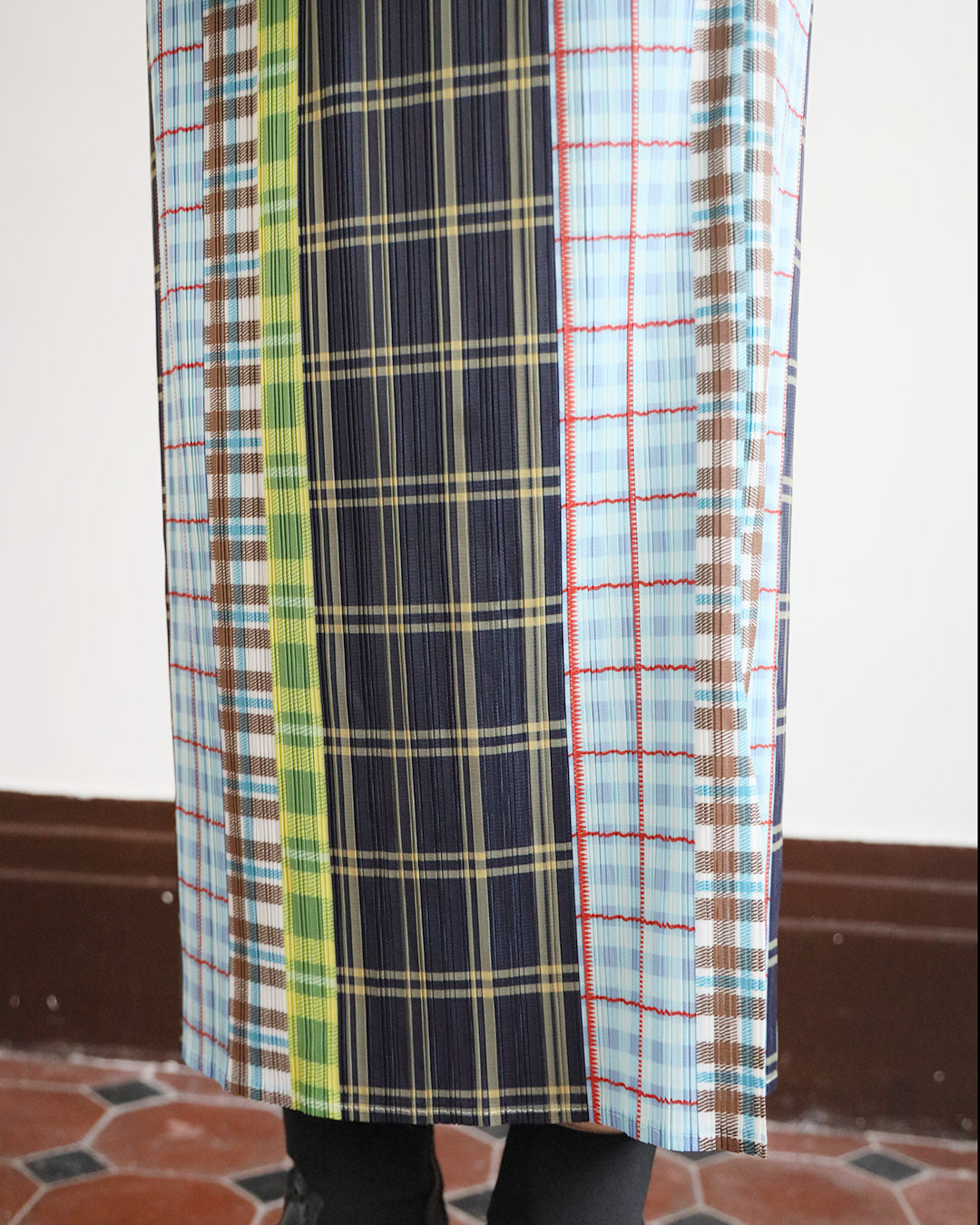 Checker Pleated Skirt