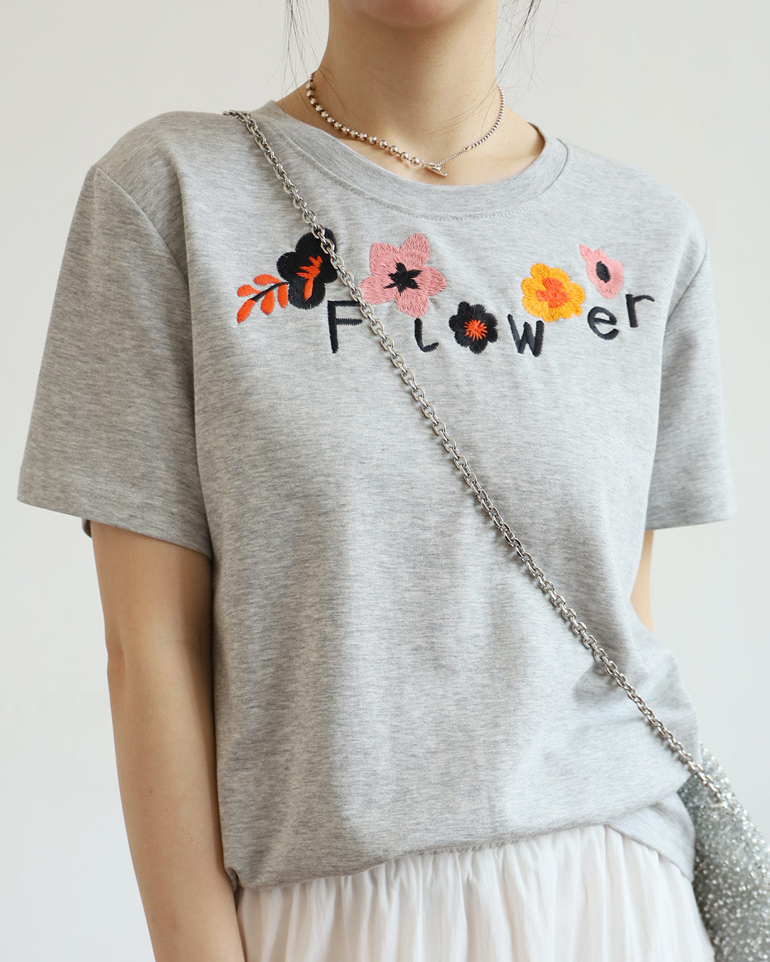 “Flower” Embroidery Tee