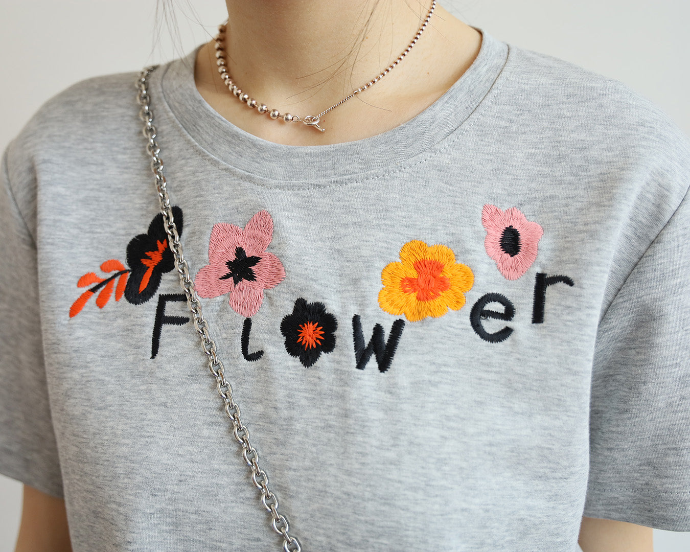“Flower” Embroidery Tee