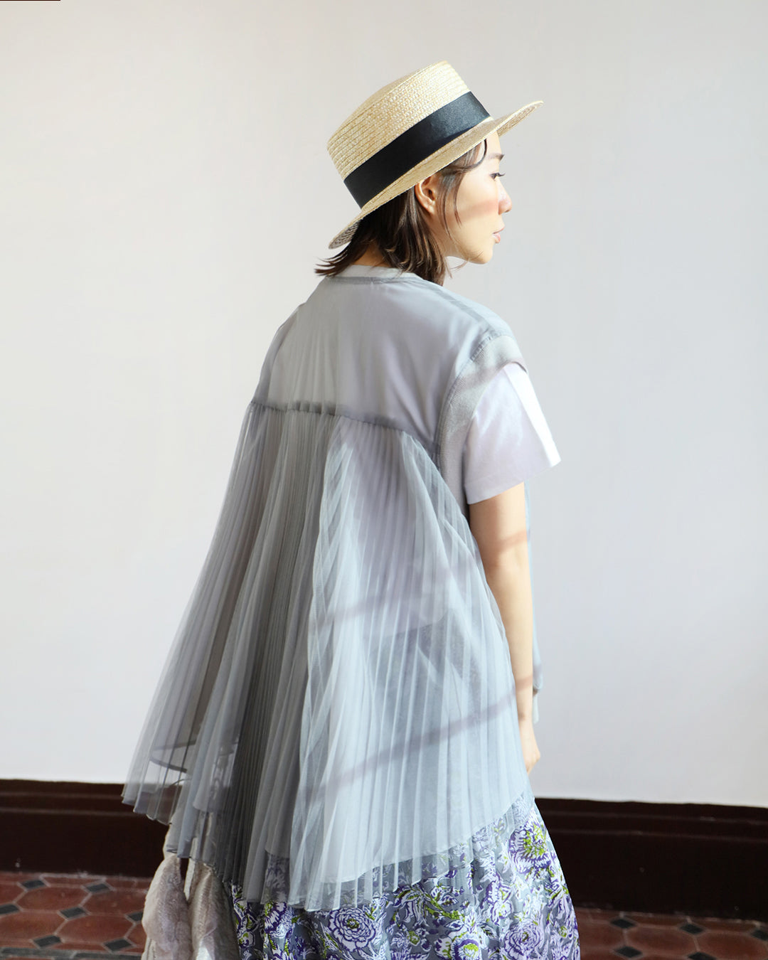 Mesh Pleated Layer Outer - 3 Colors