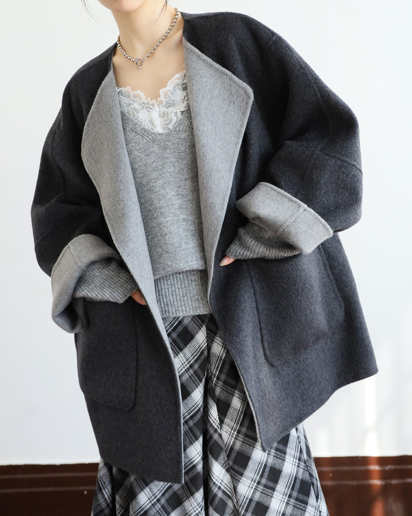 Reversible Cashmere Jacket (2 color)