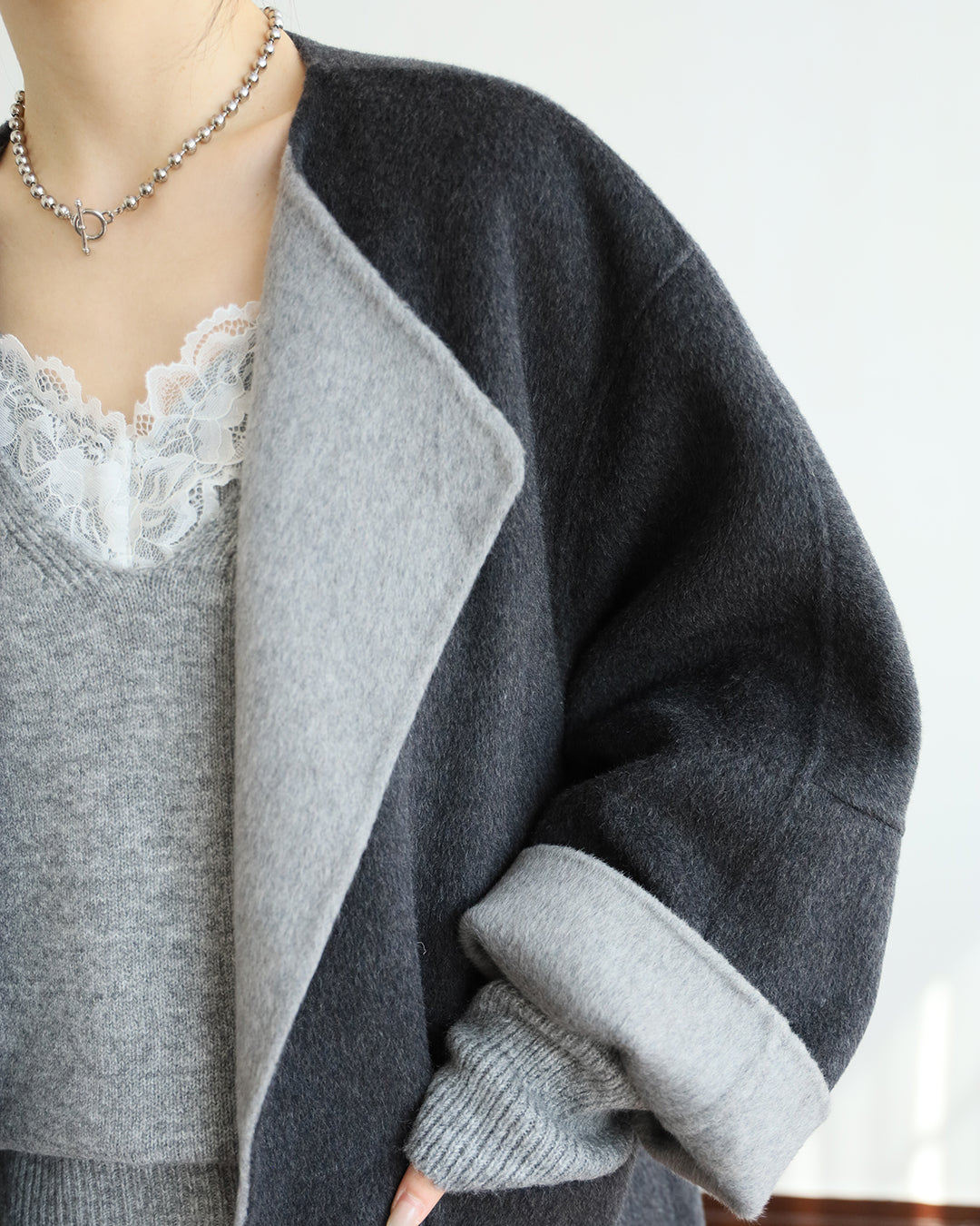 Reversible Cashmere Jacket (2 color)