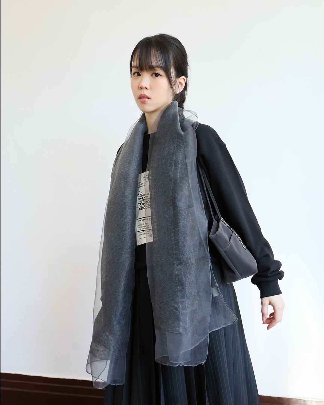 Mesh Trim Scarf (4 Colors)