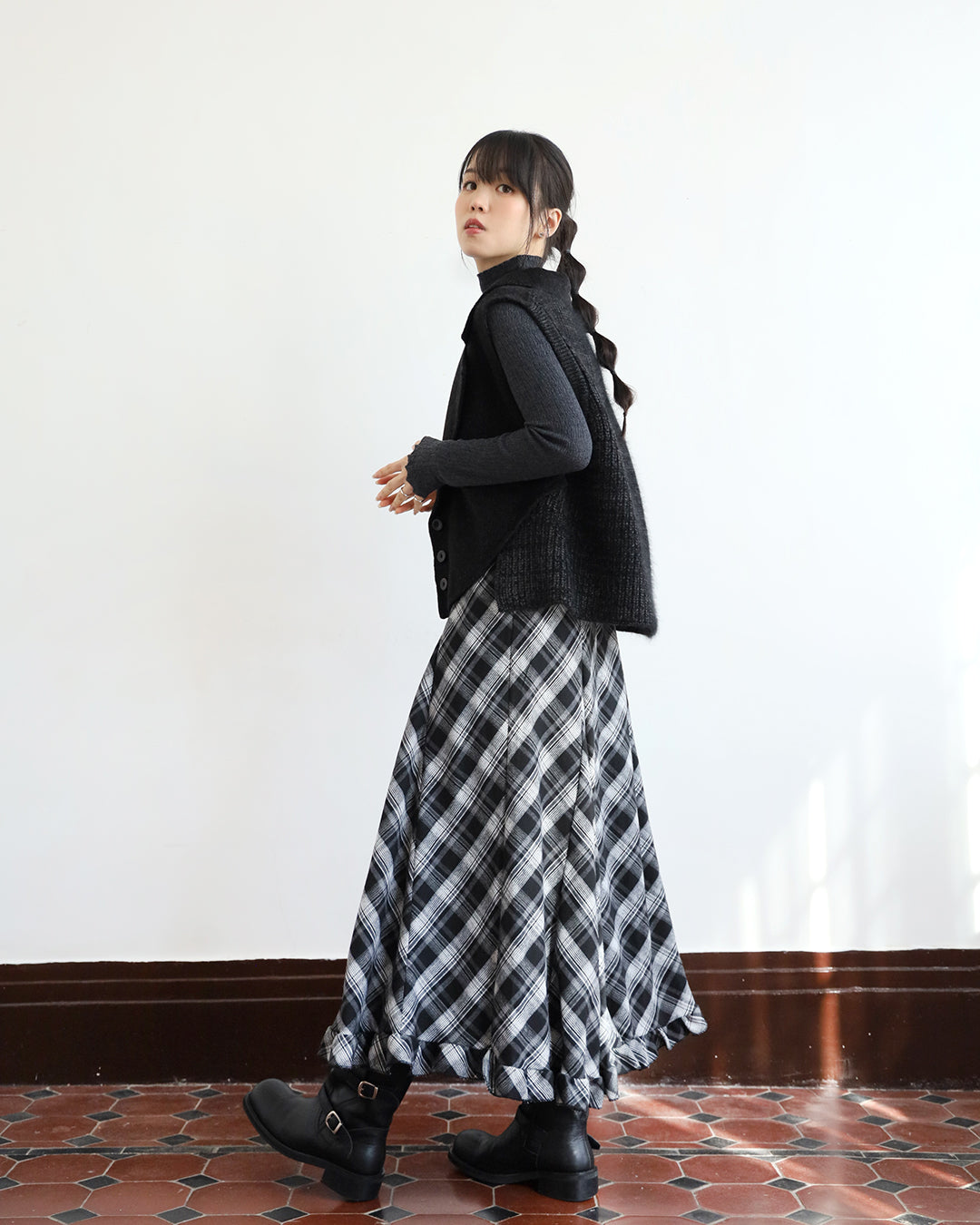 Mix Fabric Cashmere Vest (3 color)