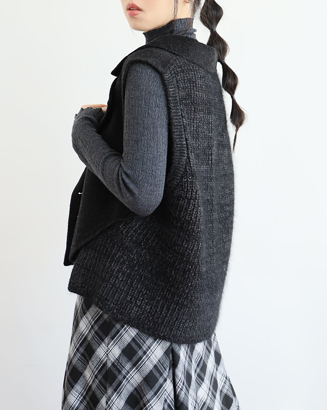 Mix Fabric Cashmere Vest (3 color)