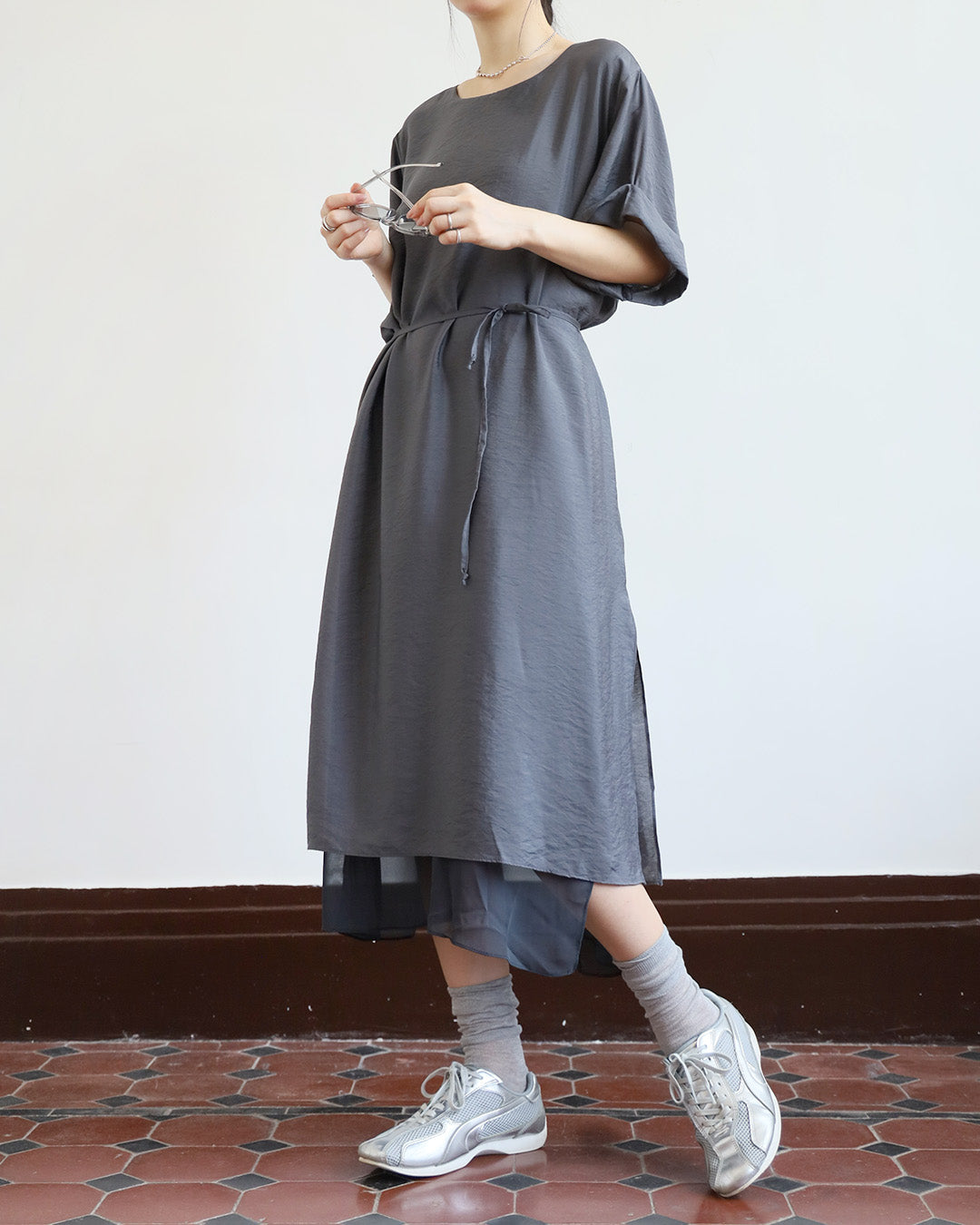 Relaxed Mesh Layer Dress (3 Colors)