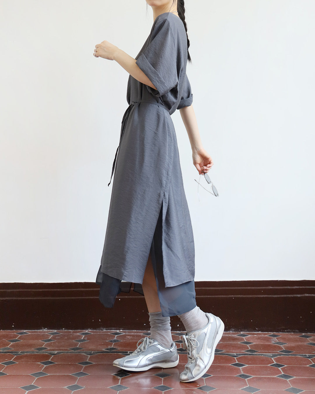 Relaxed Mesh Layer Dress (3 Colors)