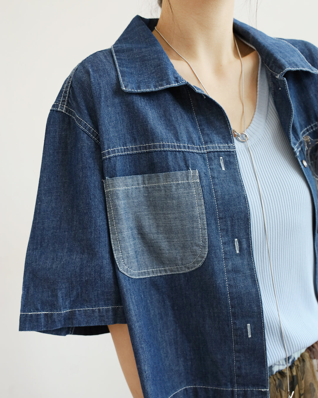 Japan Brand - Contrast Pockets Denim Shirt