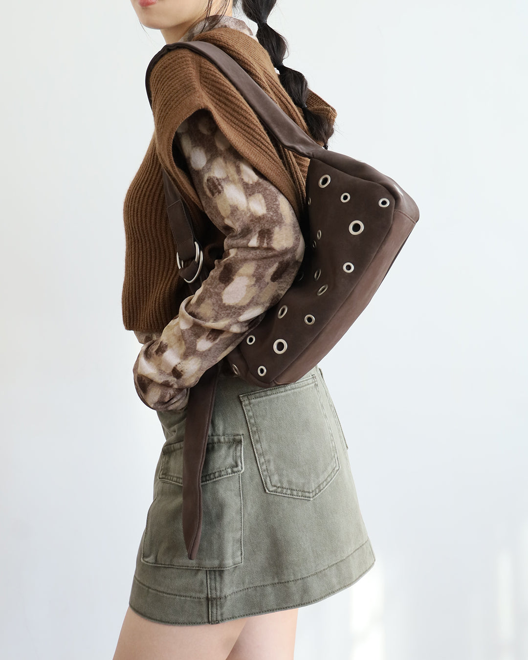 Washed Denim Cargo Skirt (Size S)