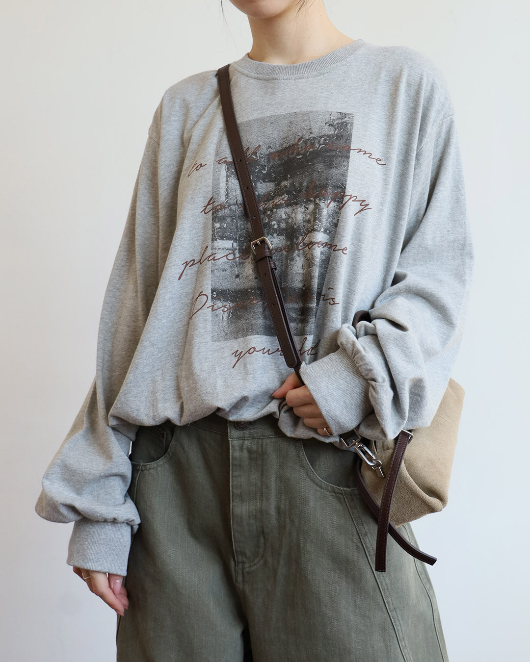 Bubble Hem Printed Sweatshirt (2 Colors)