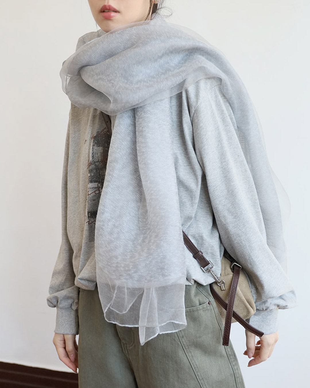 Mesh Trim Scarf (4 Colors)