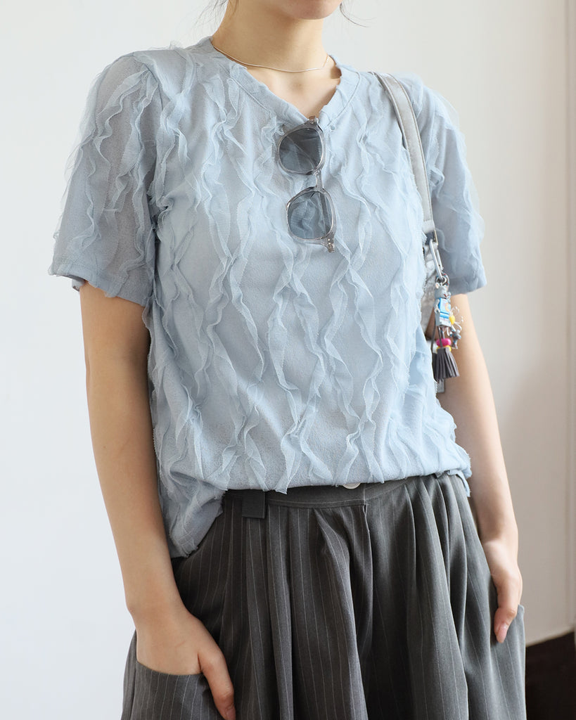 Mesh Trimmed Top (5 color)