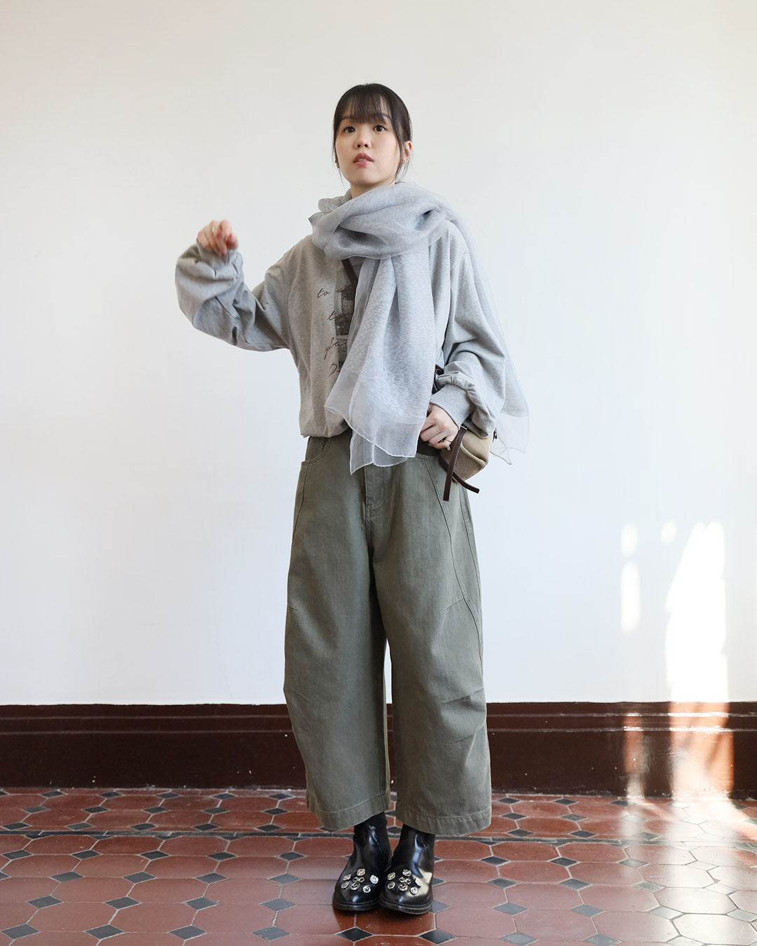 Mesh Trim Scarf (4 Colors)