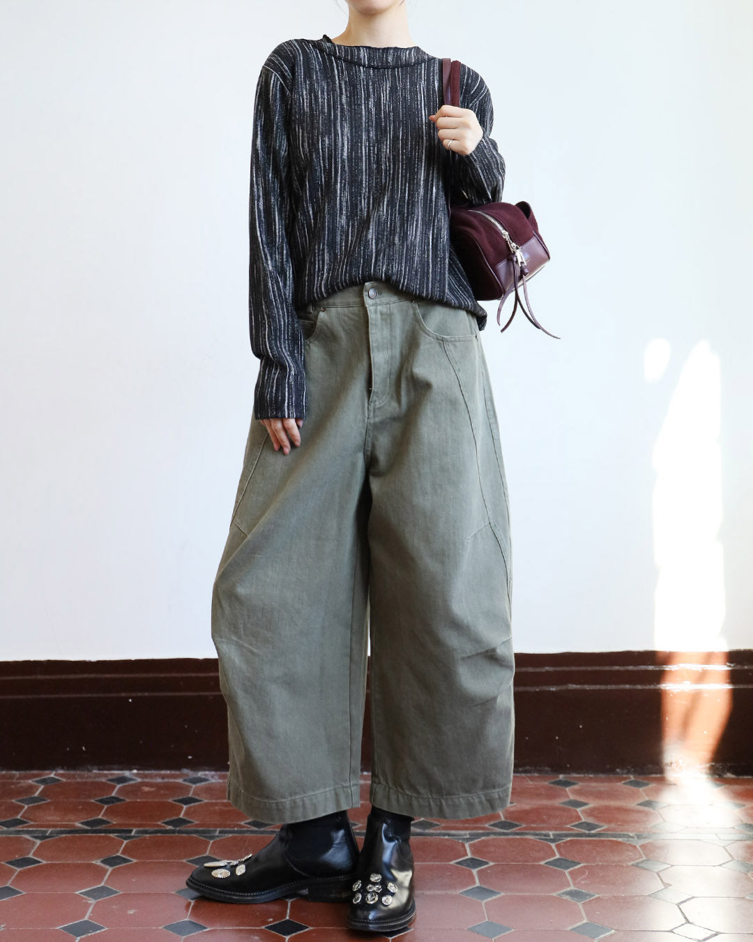 Stroke Pattern Ribbed Top (3 Colors)