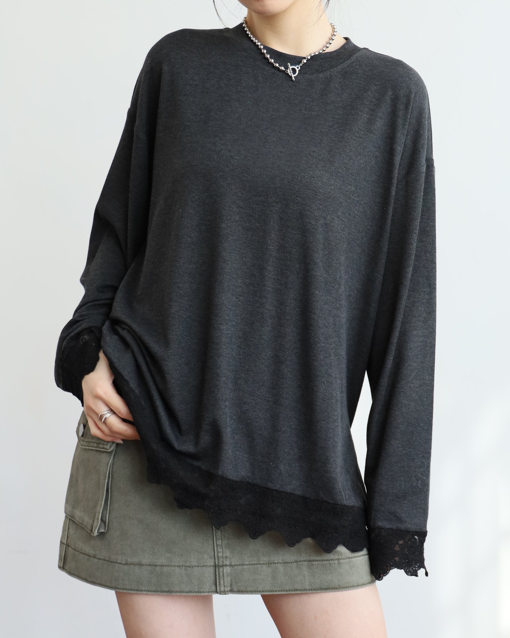 Lace Trimmed Top (3 color)