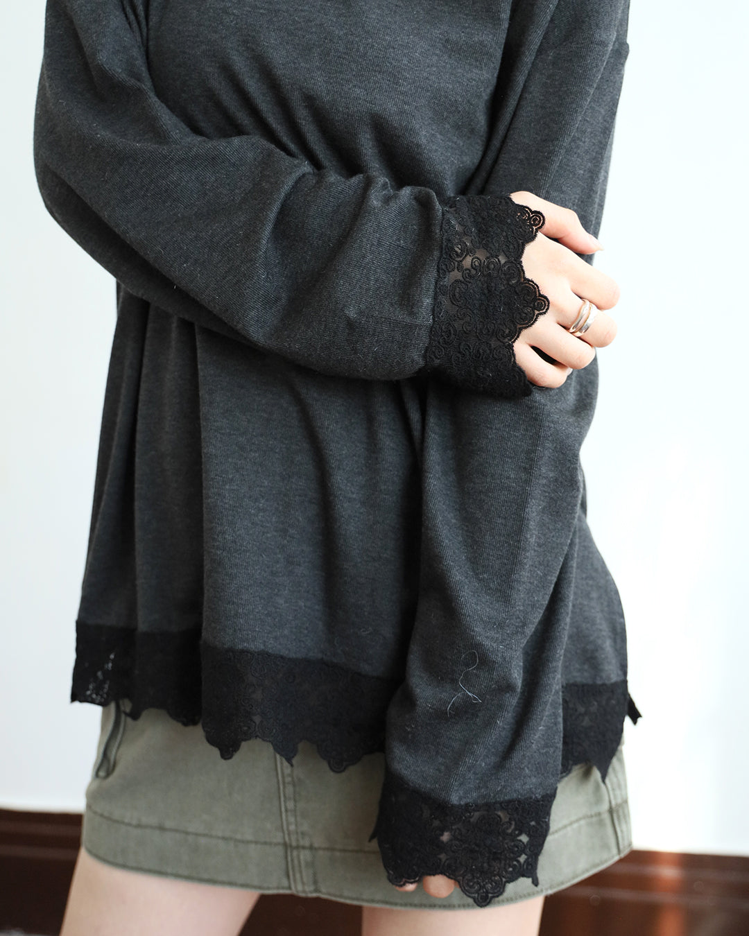 Lace Trimmed Top (3 color)