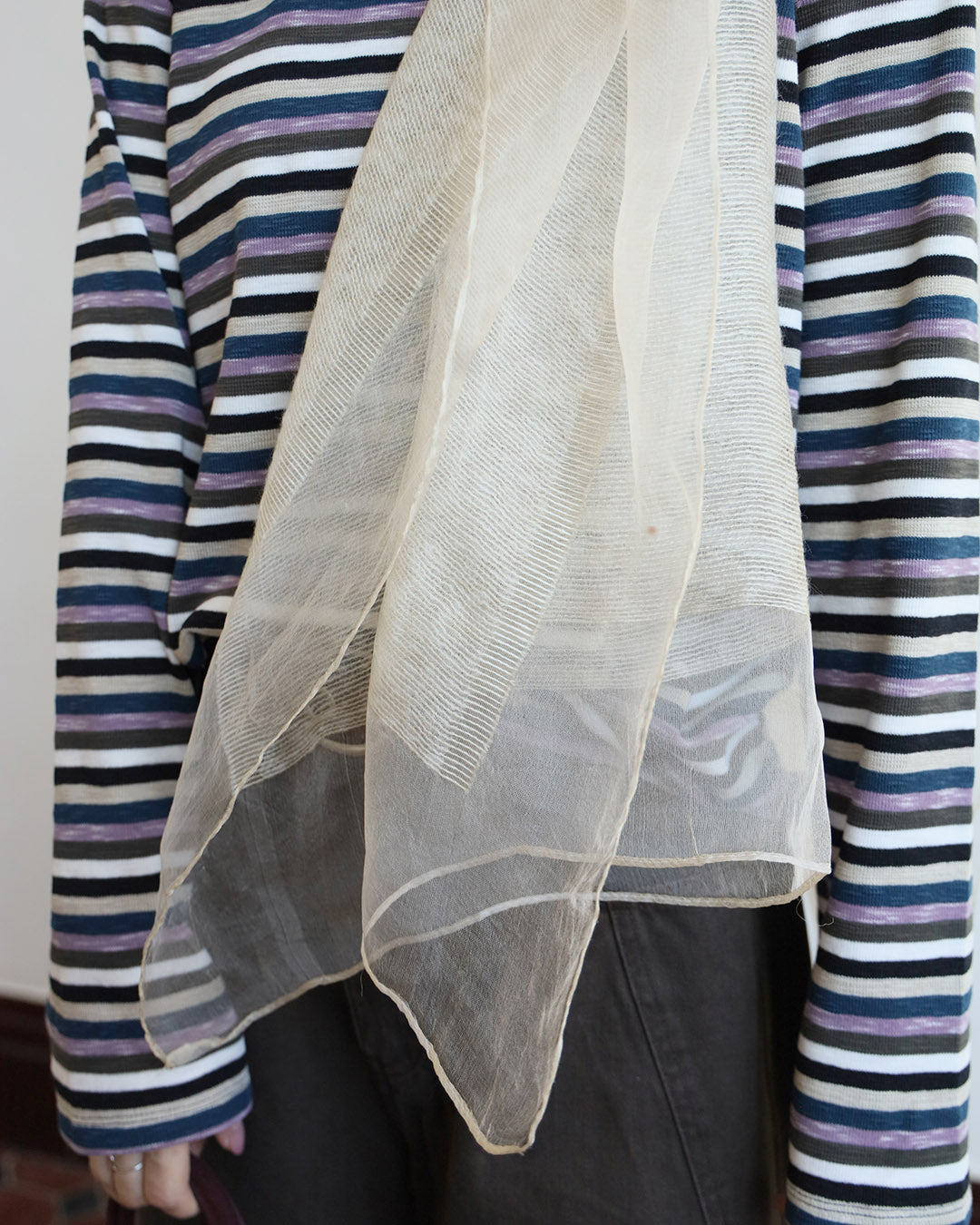 Mesh Trim Scarf (4 Colors)